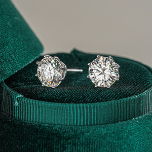 Серьги-гвоздики из стерлингового серебра 925 пробы с позолотой 18 карат и муассанитом, 3-10 мм, для женщин и мужчин, в стиле Egg Ins, простые и элегантные - Product Image 2