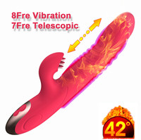 Zunge leckende weibliche Sexspielzeuge Bilder Dildo-Vibrator Teleskop-Schub Dildo Mädchen Sexspielzeug Aufwärmen Kaninchen-Vibrator für Frauen