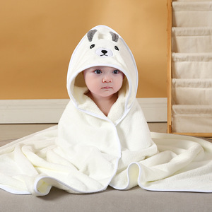 Enfants corail <span class=keywords><strong>polaire</strong></span> fermeture éclair à capuche plage serviette de bain mignon Animal Design <span class=keywords><strong>Poncho</strong></span> pour enfants tissé pour la maison salle de bain en gros - Product Image 4