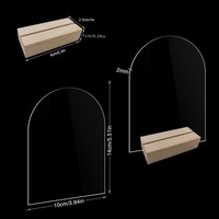Plaques de numéros de table de mariage transparentes en forme d'arche avec base en bois DIY pour signalisation de place de banquet
