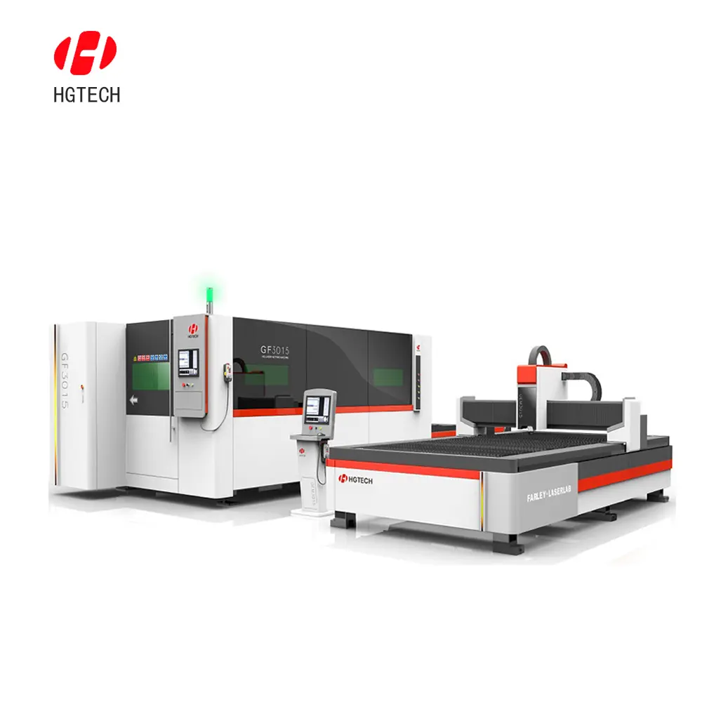 China HGTECH máquina de corte por láser de fibra 2kw 3000W máquinas de corte baratas para ganar dinero