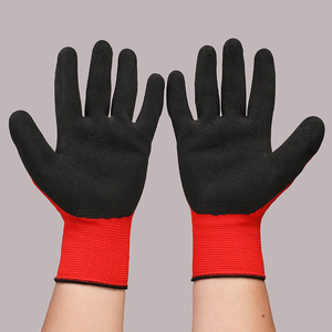 Guantes de Trabajo Qiong Liang de Látex y Espuma, Rojos y Negros, 13 Costuras, Resistentes al Desgaste, Guantes de Seguridad para la Construcción - Product Image 2