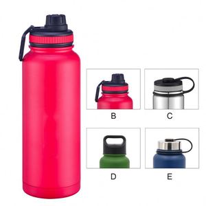 32oz Wide Mouth Stainless Steel Insulated Water <b>Bottle</b> with Handle, Leakproof Vacuum Thermos <b>Flask</b> - Product Image 1