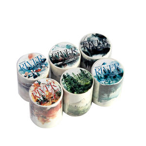 1 rollo de cinta de montaña, Río y cielo serie Collage paisaje DIY Material reciclado pegatinas - Product Image 5