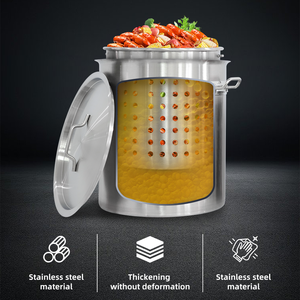 Marmite à vapeur pour <span class=keywords><strong>pâtes</strong></span> et nouilles en acier inoxydable panier perforé ensembles d'ustensiles de cuisine marmites à soupe et à bouillon <span class=keywords><strong>avec</strong></span> <span class=keywords><strong>passoire</strong></span> insérée - Product Image 5