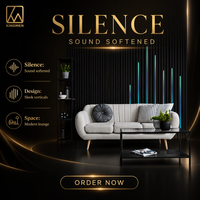Panneau acoustique Kingman Grille, absorbeur sonore en bois à lattes, personnalisable pour la décoration murale de studio