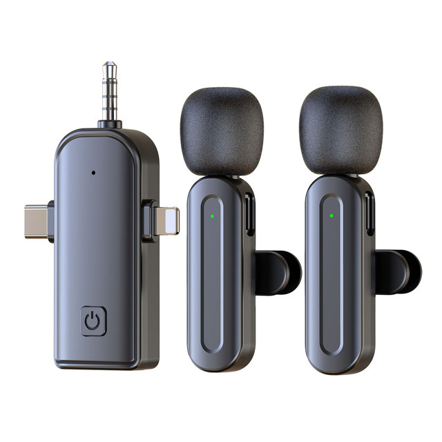 SX26 25 Wireless Lavalier Lapel Microphone 3 in 1 Portable Type C Noise Cancelling Mic for Live Streaming Video Audio Recording