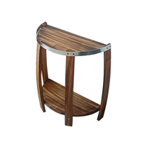 Table basse moderne en chêne massif, table d'appoint de 23,6 pouces, design baril à vin, faite à la main, portable, écologique, durable, avec rangement