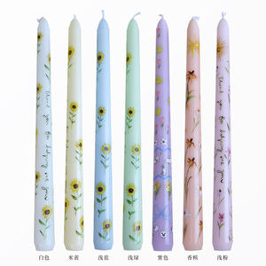 Bougies parfumées aromatiques à la cire de soja, 25cm, européennes, longues, imprimées, festival de mariage, atmosphère domestique sans fumée - Product Image 4