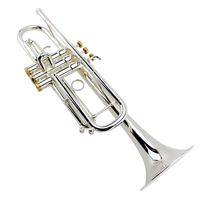 Professional Performance Grade B-flat Trumpet Brass BB Instrument Silver-plated One-piece Horn Hand-carved Beginner-Friendly
