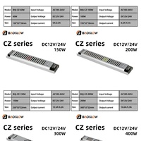 Nouvelle Offre 2025 – Alimentation LED Ultra-Mince 200W DC 12V 24V AC 100-265V 16.6A 8.3A IP20 – Transformateur d'Éclairage LED 47-63HZ