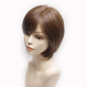 Perruque Bob bouclée à nouer à la main, mélange de cheveux humains, noir naturel et brun, sans colle, sans nœuds, légère, pour l'été - Product Image 1