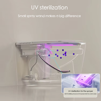 WC intelligent avec bidet intégré, allongé, télécommande, eau chaude, double chasse automatique, capteur de pied, siège chauffant, économie d'eau, céramique, vente en gros