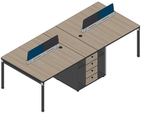 Poste de travail de bureau ergonomique avec classeur Système de bureau modulaire avec étagères de rangement Gestion des câbles Espace de travail ouvert moderne