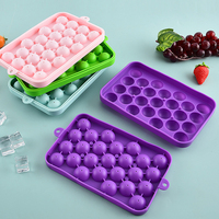 Moule à glaçons rond de qualité supérieure à 25 cavités, facile à démouler, pour bar à domicile, bacs à glaçons sphériques en silicone