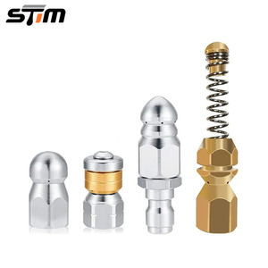 Cabezal de pulverización de liberación rápida de acero inoxidable de 1/4 para limpieza de tuberías de drenaje - Product Image 1