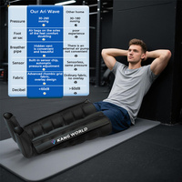 Bottes de massage des jambes à compression d'air fonctionnant sur batterie Kangwanjia MF-8551-8B, contrôle de la durée, port de charge Type-C, approuvé CE