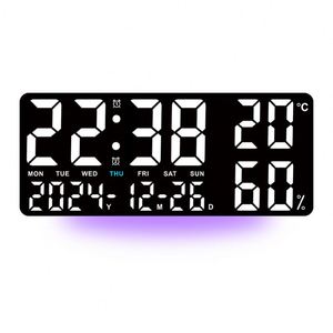 <b>Large</b> Font Digital Table <b>Clock</b> Night Light Temperature Humidity Display Multiple Alarms Home Decor Wall <b>Clock</b> Electronic - Product Image 6