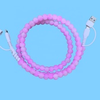 Câble de charge Xinyaho Fashion Jewelry Type-C bicolore rose brillant avec perles en gelée, charge rapide 5A pour ordinateur