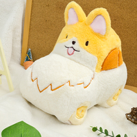 Corgi jouet jaune personnalisé élastique souple oreiller de grande taille 40cm 60cm 80cm peluche peluche voiture oreiller en peluche