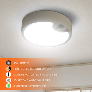 High Quality Modern Battery Powered Motion <b>Sensor</b> <b>LED</b> Ceiling <b>Light</b> 0~8M Range Dual Color Temp ABS Material for Bedroom Living - Product Image 2
