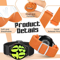 Bracelet de 20mm pour Garmin Vivoactive 6/Vivoactive 5/Garmin Venu/Venu Sq 2/Forerunner 55/165/645/245 Music bracelet élastique