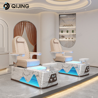 Luxueux fauteuil de spa de pédicure inclinable en fibre de verre européen Nail Tech Spa Fauteuils de bain de pieds pour fauteuil de pédicure manucure Salon