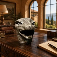 Tête de Cobra en Bronze Coulé Artisanal - Texture Écaille de Diamant, Pièce Personnalisable de Qualité Muséale, Sculpture en Bronze