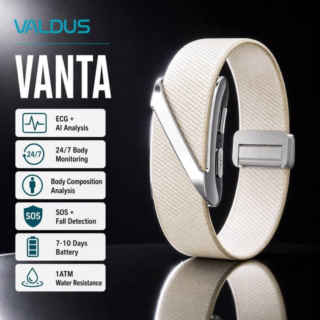 VALDUS Smart ECG Health 1Atm Waterproof VANTA Non-Screen Fitness Tracker Screenless Heart Rate Men Smart Band Watch Bracelet