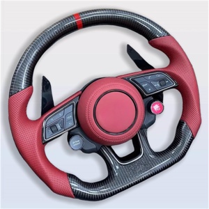 Volante de cuero de fibra de carbono de estilo deportivo personalizado para <span class=keywords><strong>Audi</strong></span> RS3 RS4 RS5 R RS7 S3 S4 S5 R8 A1 con <span class=keywords><strong>Audi</strong></span> RS - Product Image 1