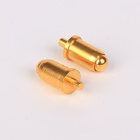 Konektor Pogo Pin Bahu Terpasang Khusus 2 Pin Pogo Pin Standar DIN ANSI Bagian Kuningan CNC Turning Finishing Cerah Tahan Lama