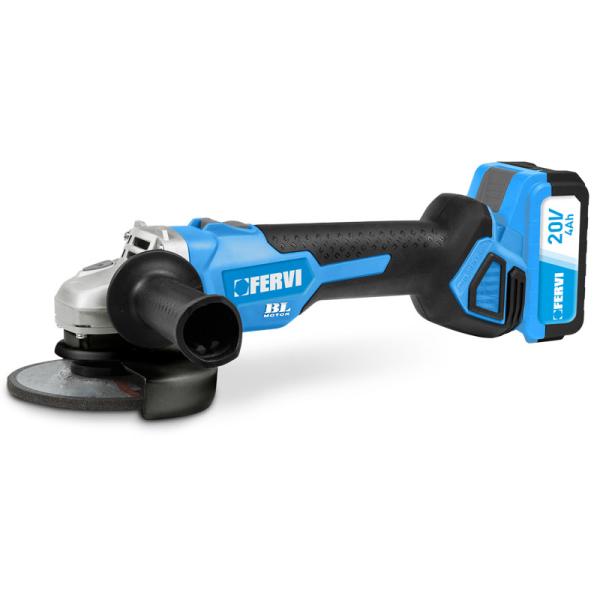 FERVI - FB20AG3AB-24B 20V 4Ah Angle grinder 125mm (with 2 batteries and charger) GRINDERS AND HONING MACHINES