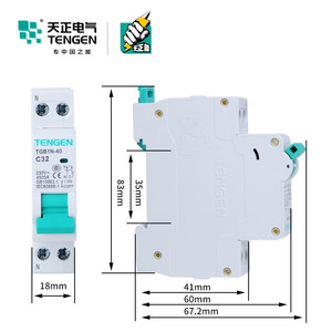 Disjoncteur différentiel Tengen TGB1NLE-40 1P+N C16 40A Protection domestique - Product Image 2
