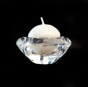 Candelabro de cristal con forma de diamante para té y MH-1796
