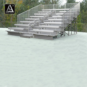 Gradins extérieurs surélevés en aluminium avec planches, tribunes sportives, bancs de gradins, gradins de stade en aluminium avec garde-corps - Product Image 2
