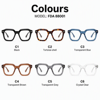 Lunettes anti-lumière bleue carrées classiques unisexes, monture en acétate avec verres AC hautement transparents, s'adaptent à tous les styles pour un usage quotidien