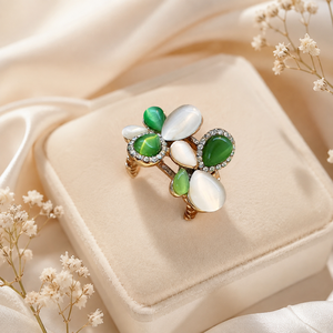 Anello Floreale da Donna Stile Occhio di Gatto, Accessorio per Dito da Indossare Ogni Giorno - Product Image 6