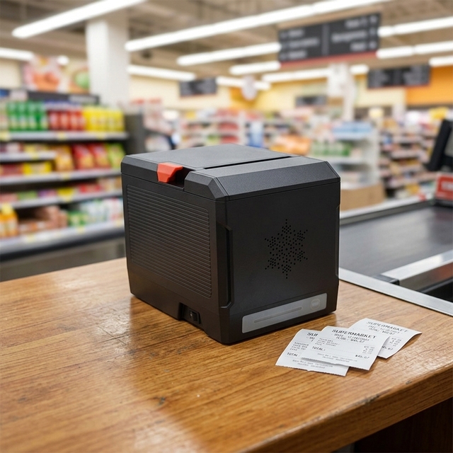 80mm Desktop POS Thermal Receipt Printer USB LAN Inkless Bill Ticket Printer for Restaurant Kitchen Retail Cash Register