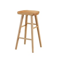 Tabouret de bar commercial en bois massif nordique, tabouret haut multifonctionnel, design moderne, mobilier de bar