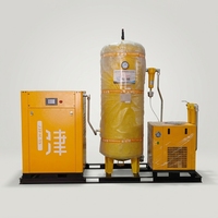 Compresseur d'air à vis stationnaire monté sur châssis Jinjing, moteur PLC, alimentation CA, haute pression 30-40 bars, booster pour le soufflage de bouteilles PET
