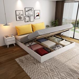 Cama de Plataforma Moderna, Ecológica, Multifuncional, Cómoda y Ahorradora de Espacio, Fabricada con Madera de Caucho Sólido - Product Image 1