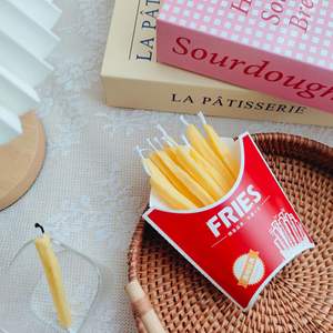 Vela perfumada de cera de soja creativa cerveza pollo frito y hamburguesa para adorno de dormitorio y bares para vacaciones-Diwali y Ramadán - Product Image 5