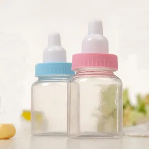 Botol susu kecil bening kotak permen plastik kotak coklat permen ulang tahun Baby Shower