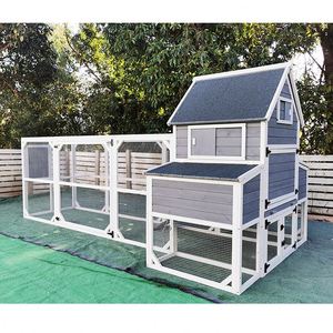 بيت دجاج خشبي كبير للاستخدام الخارجي، قفص دجاج كبير بالجملة على طراز المزرعة مع صندوق تعشيش ومنطقة جري - Product Image 3