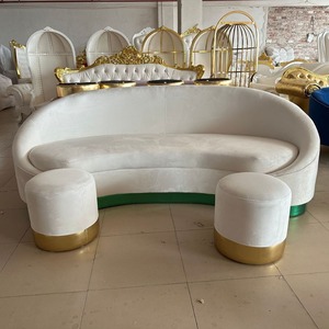 Canapé personnalisé pour événements, mobilier de réception, canapé de fête à domicile, canapé d'hôtel, ensemble de canapés de décoration de mariage avec structure en acier inoxydable pour les mariés - Product Image 3