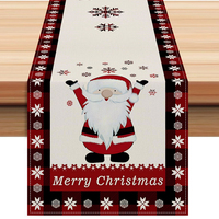 Chemins de table et nappes décoratives de Noël personnalisés avec motif Père Noël, style américain, en lin, pour la salle à manger à la maison