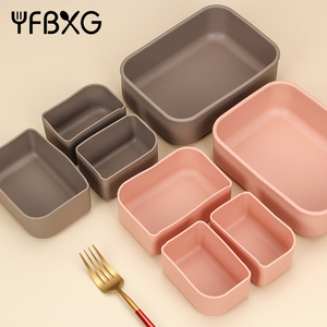 Sản phẩm hot Silicone Bento Hộp Ăn Trưa hình chữ nhật <span class=keywords><strong>container</strong></span> với có thể tháo rời ngăn cho trẻ em người lớn BPA free - Product Image 1