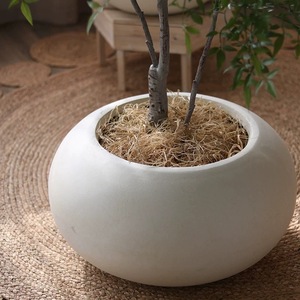 Pot de fleur créatif rond et plat en ciment et magnésium, plante verte, salon de thé nordique simple, <span class=keywords><strong>magasin</strong></span> de vêtements pour centre commercial - Product Image 2