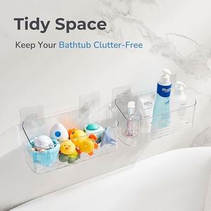 <b>Bath</b> Toy <b>Storage</b> Holder for Bathtub, Clear <b>Bath</b> Toy Organizer Large Capacity Bathtub Toy <b>Storage</b> Shower Caddy for Bathroom - Product Image 6