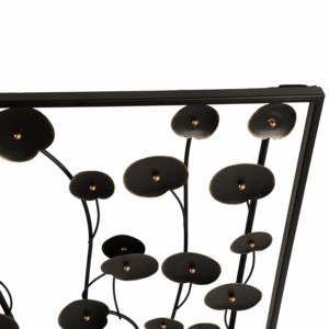 Decorazione da parete moderna in metallo a forma di fiore, pannello decorativo in ferro nero per soggiorno, camera da letto, bagno, ufficio, accessorio da appendere. - Product Image 5